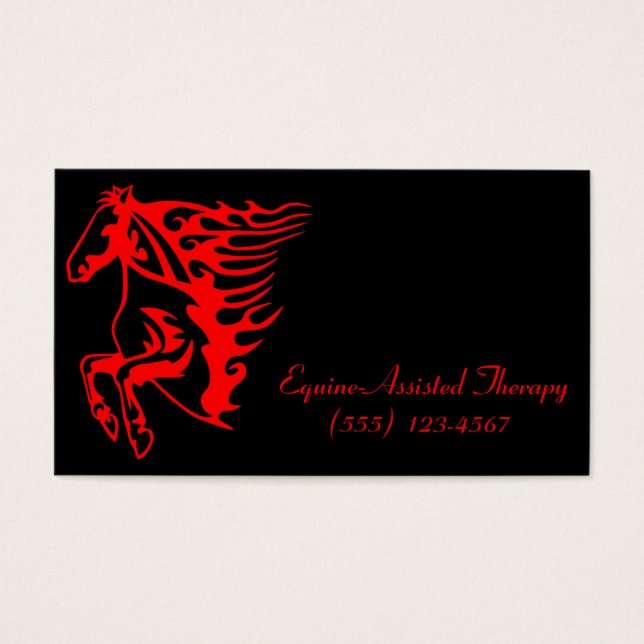 Cartes De Visite Flamme feu rouge Bronco Mustang Cheval sauvage (Devant)