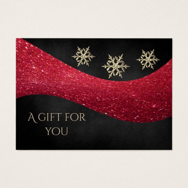Cartes De Visite Flammes de neige rouge Noël (Devant)