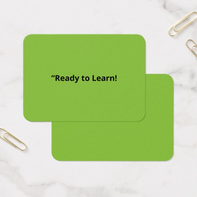 Cartes De Visite Flat Lime Green Background – School Texture (Bureau)