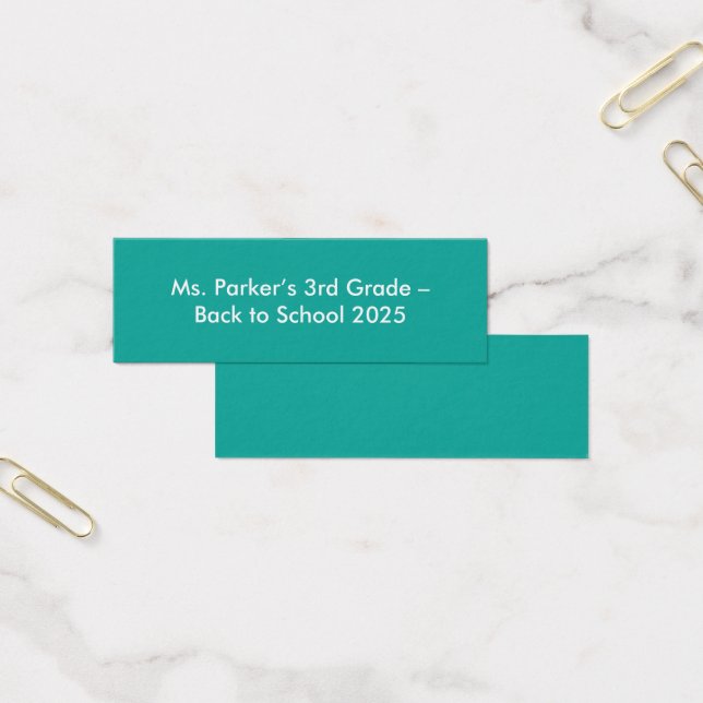 Cartes De Visite Flat Teal Background – Back-to-School Texture (Bureau)