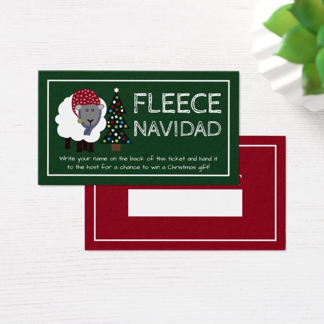 Cartes De Visite Fleece Navidad, billet de jauge de Noël espagnol (Bureau)
