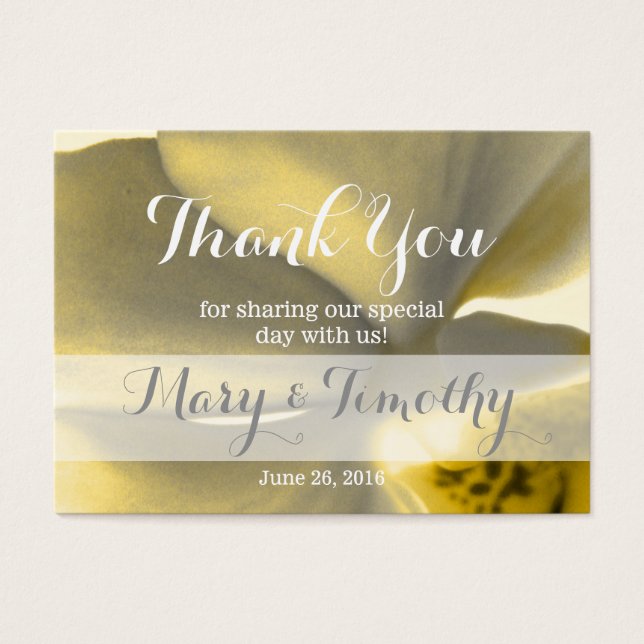 Cartes De Visite Fleur artistique dans les tons jaunes - Merci (Devant)