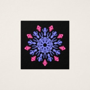 Cartes De Visite Fleur au néon bleue et rouge