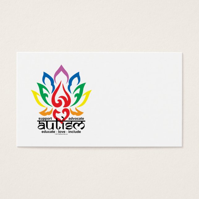 Cartes De Visite Fleur Autisme Lotus (Devant)