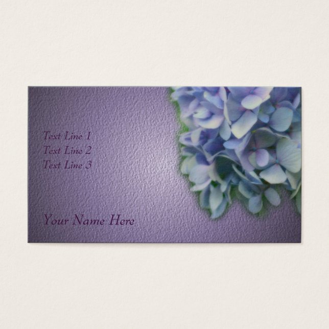 Cartes De Visite Fleur Blue Hydrangea (Devant)