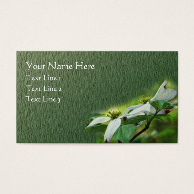 Cartes De Visite Fleur de Dogwood Blanc Florales (Devant)