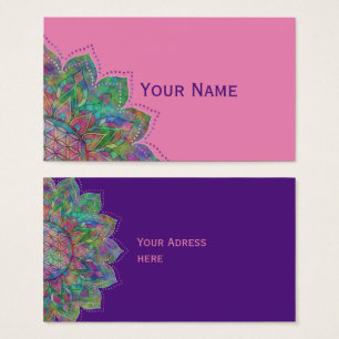 Cartes De Visite Fleur de la vie - Indien Mandala 7c