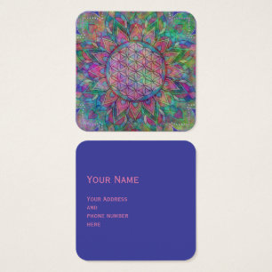 Cartes De Visite Fleur de la vie - Indien Mandala 7c
