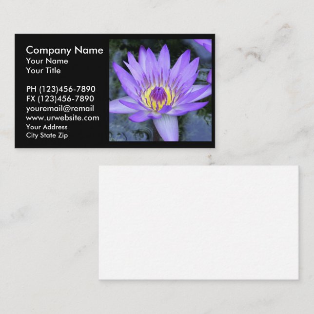 Cartes de visite Fleur de Lotus (Devant / Derrière)