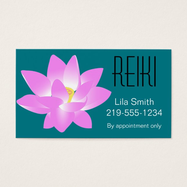 Cartes De Visite Fleur de Lotus rose et blanc (Devant)