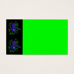 Cartes De Visite fleur de lys violet sur noir