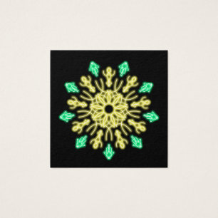 Cartes De Visite Fleur de néon jaune et vert