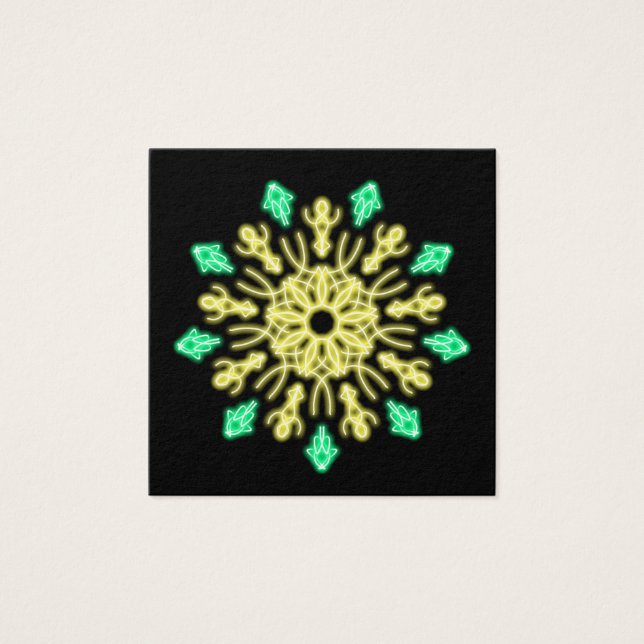 Cartes De Visite Fleur de néon jaune et vert (Devant)