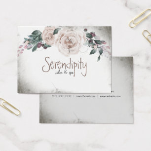 Cartes De Visite Fleur de rose rose aquarelle vintage