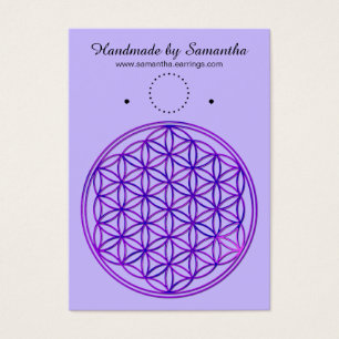 Cartes De Visite Fleur de vie / Blume des Lebens - bleu rose