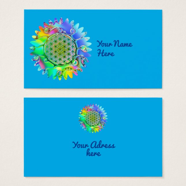 Cartes De Visite Fleur De Vie - Fleur Géométrique 5 (Devant & derrière)