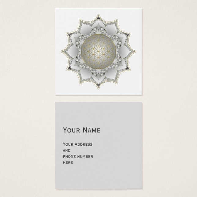Cartes De Visite Fleur de Vie - Mandala Fleurs 1 (Devant & derrière)