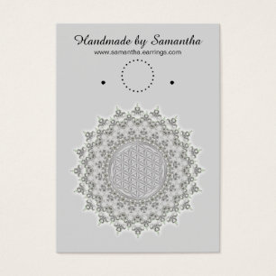 Cartes De Visite Fleur de vie - Mandala gris vert