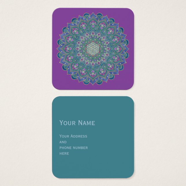 Cartes De Visite Fleur De Vie - Mandala India Style 1 (Devant & derrière)