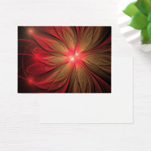 Cartes De Visite Fleur fractale de fansy rouge