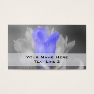 Cartes De Visite Fleur Gentienne Bleue En Noir Et Blanc