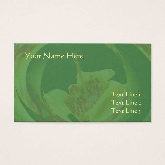 Cartes De Visite Fleur Lily Jaune tachetée (Devant)