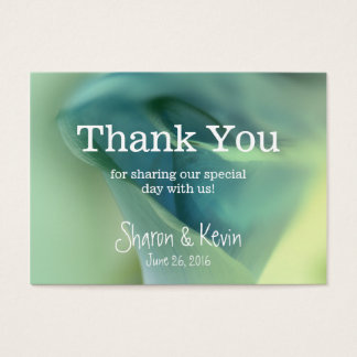 Cartes De Visite Fleur romantique dans les tons bleus - Merci