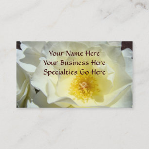 Cartes de visite Fleur Rose Blanche personnalisées