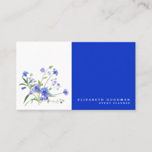 Cartes de visite Fleur sauvage bleue et blanche
