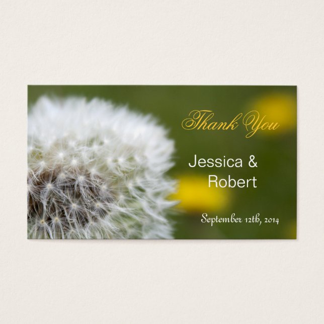 Cartes De Visite fleur sauvage graines de pandelion mariage (Devant)