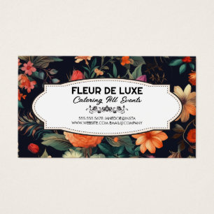Cartes De Visite Fleuriste   Élégant Arrière - plan Fleurs