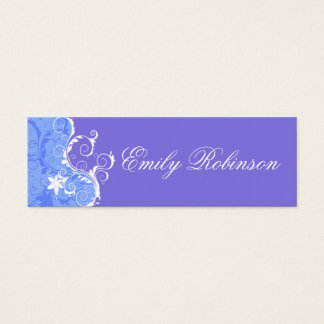 Cartes De Visite Fleurs bleues et blanches élégantes