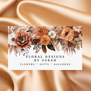 Cartes de visite Fleurs Boho Or et Champagne
