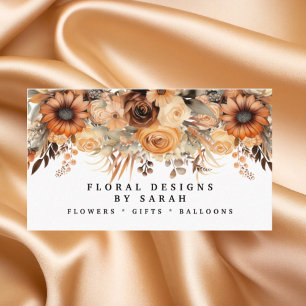 Cartes de visite Fleurs Boho Or et Champagne