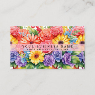 Cartes de visite Fleurs Colorées Élégantes de Prin