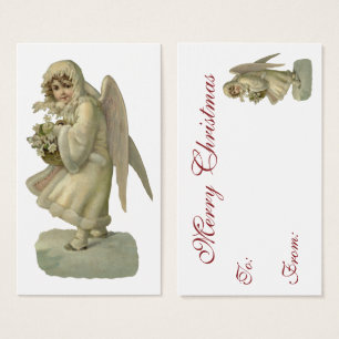 Cartes De Visite Fleurs d'ange de Noël vintage, découpes victorienn