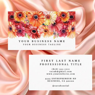 Cartes de visite Fleurs de Gerbera Brillantes