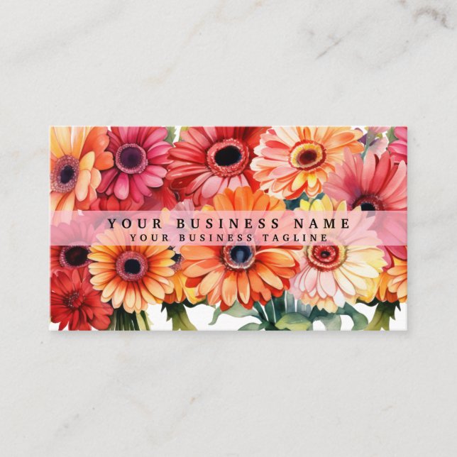 Cartes de visite Fleurs de Gerbera Brillantes (Devant)