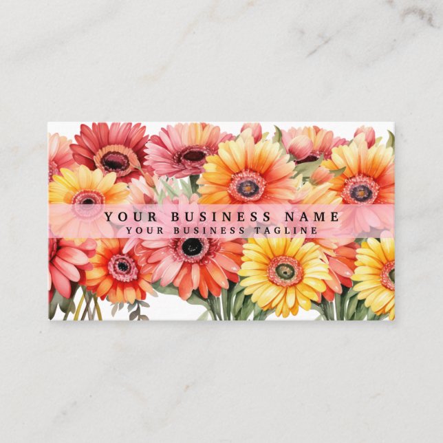 Cartes de visite Fleurs de Gerbera Brillantes (Devant)