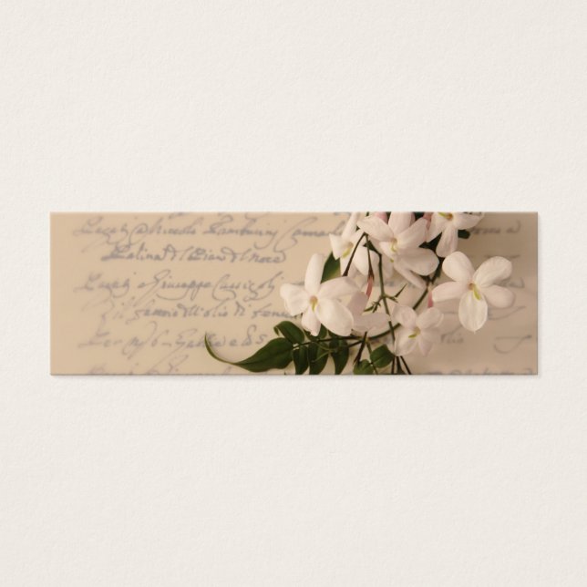 Cartes De Visite fleurs de jasmine sur l'ancien script écriture sig (Devant)