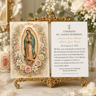 Cartes De Visite Fleurs de mariage espagnoles Guadalupe Prière