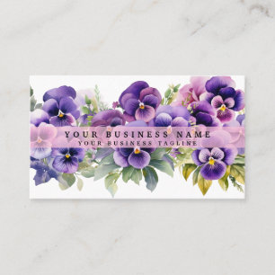 Cartes de visite Fleurs de Pensées Violettes Éléga