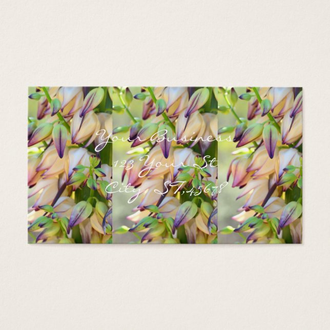 Cartes De Visite fleurs de yucca customisées (Devant)