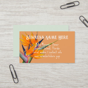 Cartes de visite Fleurs d'oiseau de paradis orange