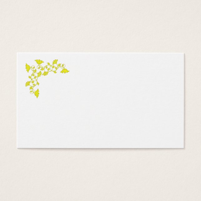 Cartes De Visite Fleurs Et Fils Jaunes (Devant)