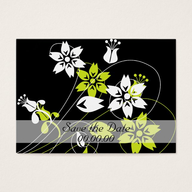 Cartes De Visite Fleurs et perles élégantes (Devant)