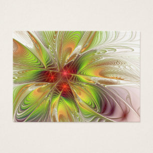 Cartes De Visite Fleurs imaginaires fractales douces et tendres