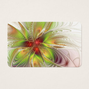Cartes De Visite Fleurs imaginaires fractales douces et tendres