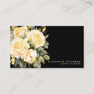 Cartes de visite Fleurs Jaunes Roses Élégantes