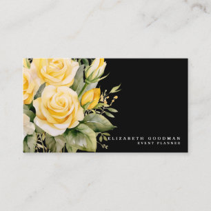 Cartes de visite Fleurs Jaunes Roses Élégantes